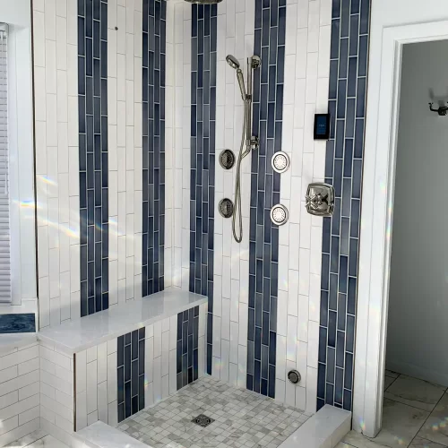 bathroom shower tile construction remodel